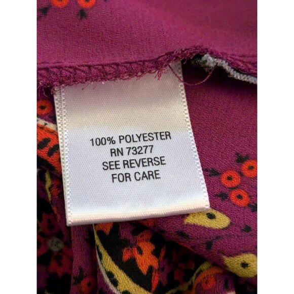 Dana Buchman Blouse Women's 4 Multi Paisley Print Career Top Corpcore Romantic - Picture 10 of 11